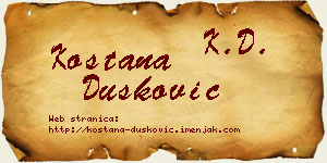 Koštana Dušković vizit kartica